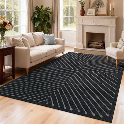 Garvee Modern Geometric Machine Washable Area Rug