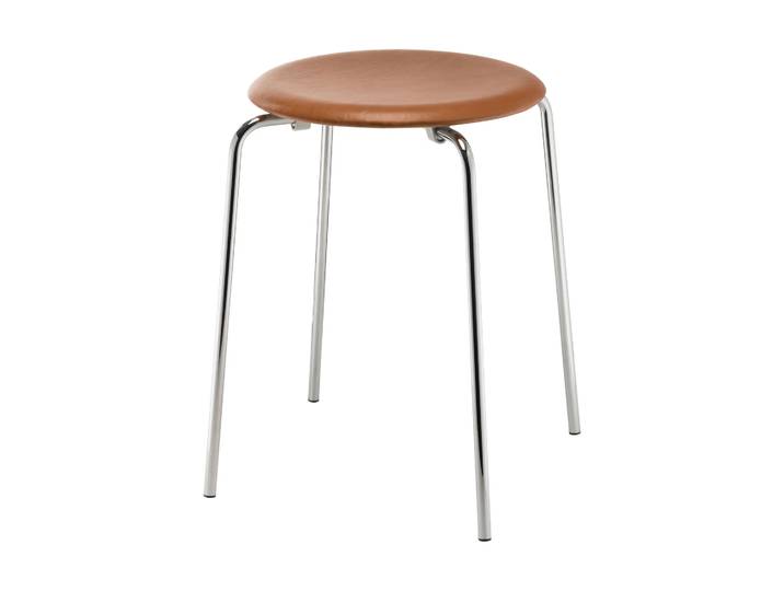 Fritz Hansen Dot leren kruk Essential walnut-chrome