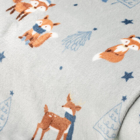 Wellness-Fleece "Winter-Fuchs & Friends", grau-color