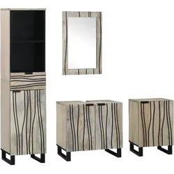 vidaXL Badezimmermöbel Set mit Tür 4 pcs Walnussbraun 38 x 33 x 160 cm