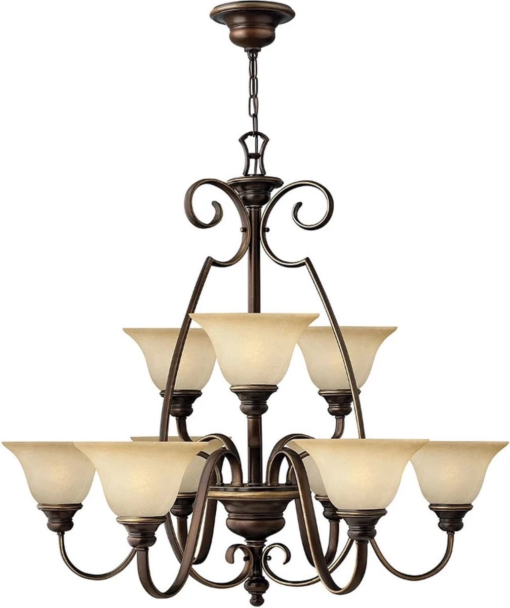Hinkley LED Kroonluchter Antique Bronze met Glas en Metaal