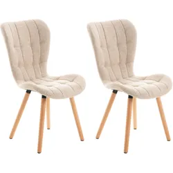 CLP 2er Set Stuhl Elda Stoff   Farbe: creme, Material: Stoff