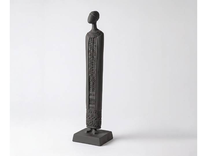 DELIFE Figur Sigaro B12 x T12 x H51 cm Aluminium Basalt Gegossen, Wohnaccessoires