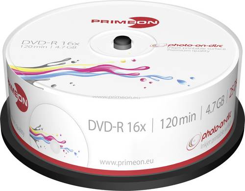Primeon 2761205 DVD-R Rohling 4.7GB 25 St. Spindel Bedruckbar