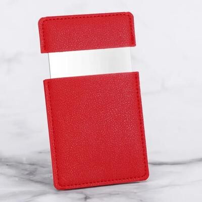 Uplift Picks Elegant Stainless Steel Makeup MirrorCOULD red