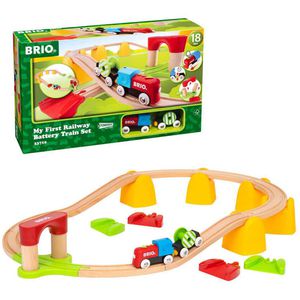 BRIO 33710 Mein erstes Bahn Set, aus Holz, batteriebetrieben, 25 Teile