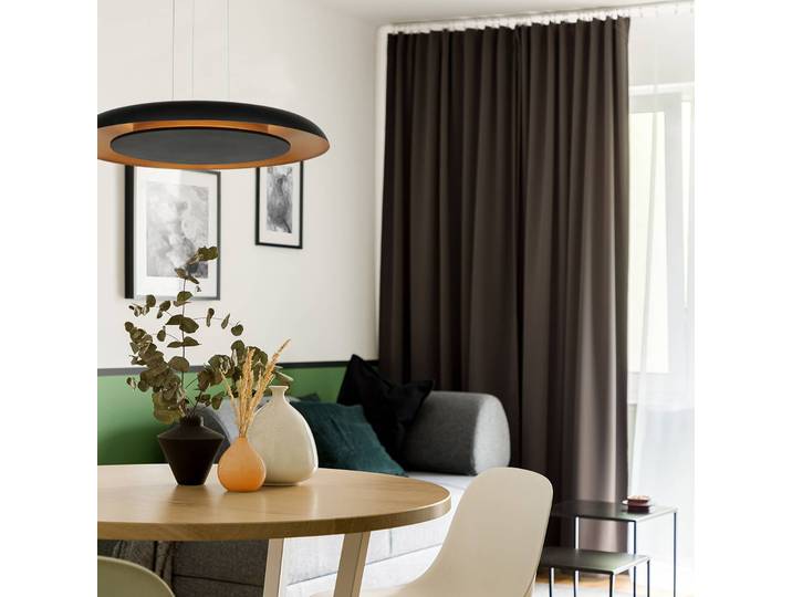 Steinhauer Hängeleuchte Golden Veil, dimmbar, schwarz, für Wohn- / Esszimmer, Metall, Modern
