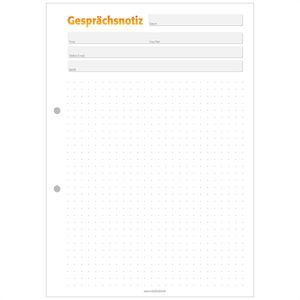 notizblock24 Gesprächsnotiz punktiert, A5, weiß, 5 Blöcke à 50 Blatt