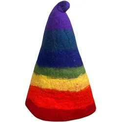 Felted Sauna Wizard Hat - Rainbow