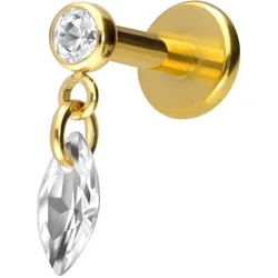 Titan Labret mit Innengewinde KRISTALLOVAL