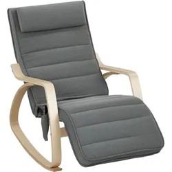 SCHAUKELSTUHL Schaukelsessel mit Massagefunktion, Kopfstütze, Fußstütze, Grau