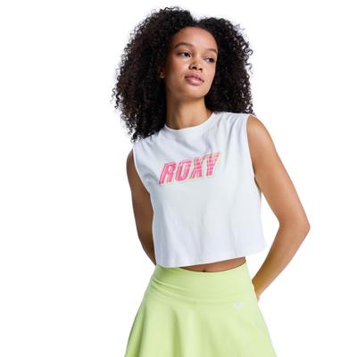Shirttop ROXY "Essential Energy", Damen, Gr. L, weiß (coconut milk), Obermaterial: 100% Baumwolle., Tops Shirttop