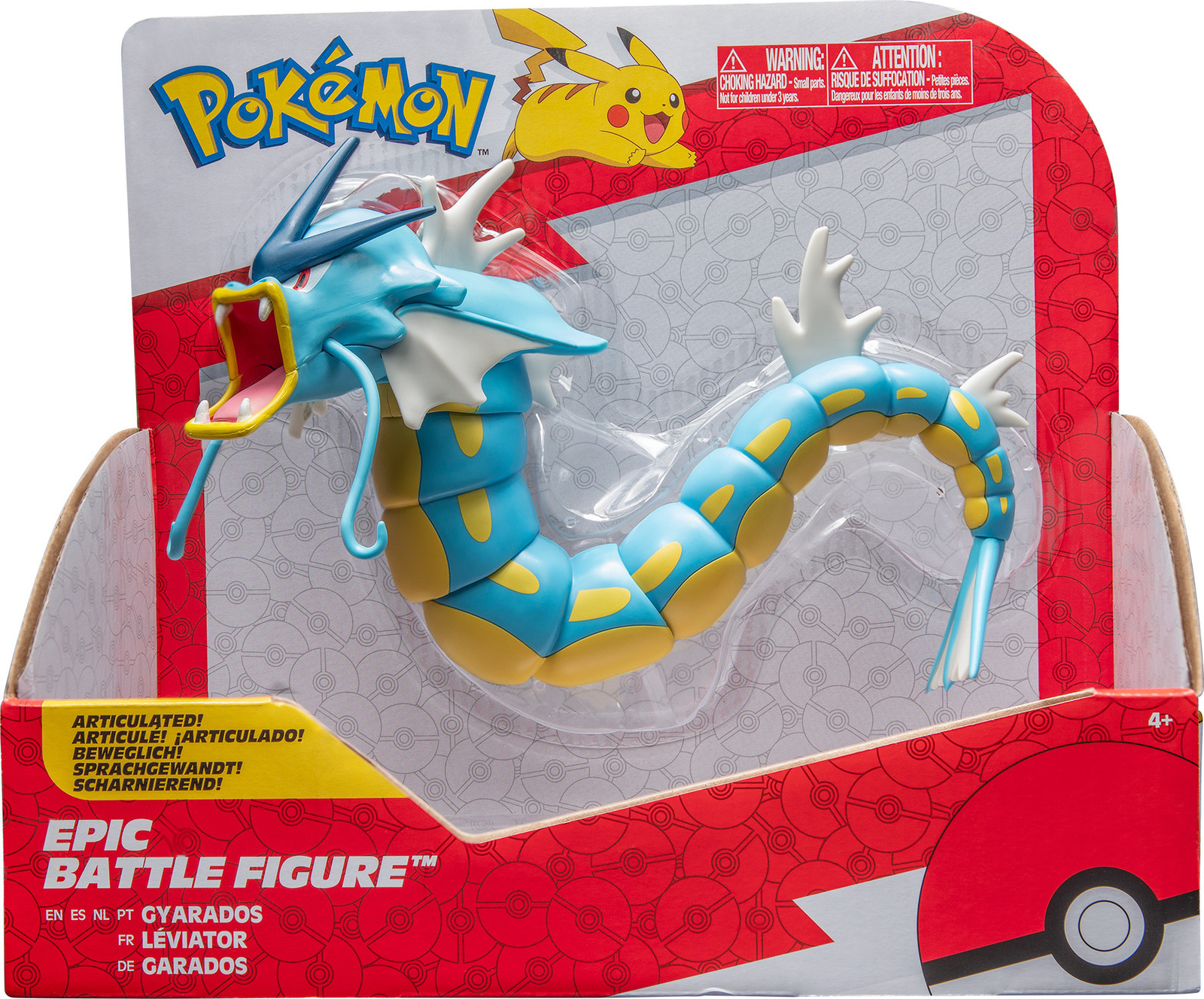 Jazwares Pokémon Epic Battle Gyarados Figuur, 30 cm, met scharnierpunten
