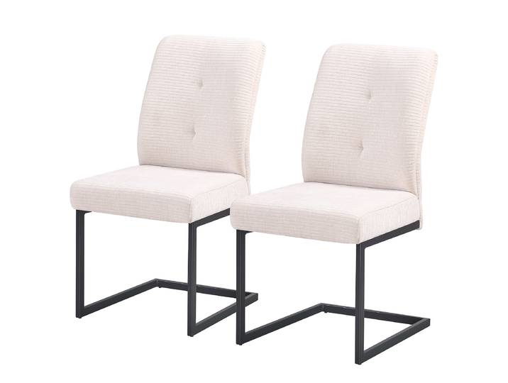 Polsterstuhl PAMALU 2er-Set 50 x 98 x 65cm Weiß/Cremeweiß