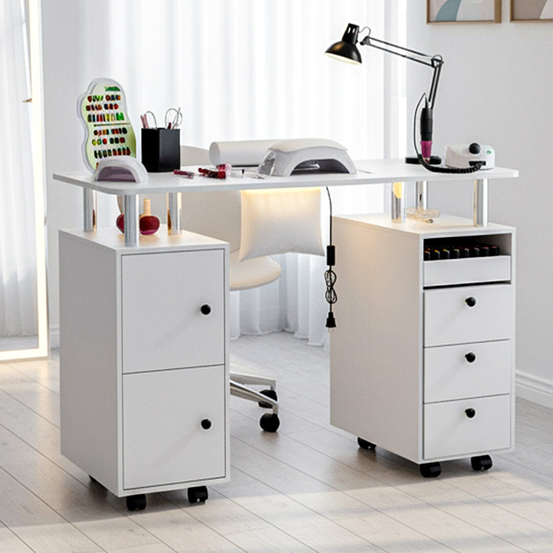 Rebrilliant Particle Board / Chipboard Computer Desk White 78cm H X 117cm W X 40cm D