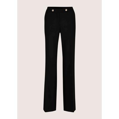 Stoffhose MADELEINE "Hose Weite Hose mit Bügelfalten", Damen, Gr. 17, K-Gr, schwarz, Modern, gerade, Hosen Stoffhose