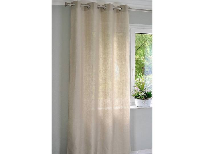 Rideaux à œillets Metis 140 x 145cm Marron/Beige