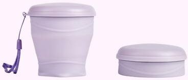 Uplifted Trends Foldable Silicone Travel Cup With Lid Compact Portable & Durable Water Cup For Camping Travel & Outdoors purple