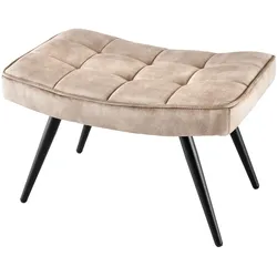 riess-ambiente Hocker SCANDINAVIA - modern champagner beige Samt schwarze Metallbeine Fußhocker