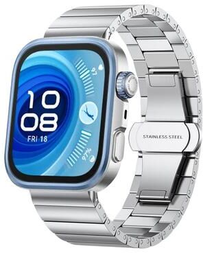 Everyday Crate Huawei Watch Fit 5 Band Stainless Steel Bamboo Style Replacement Watch Band For Watch Fit 5 Pro 4 4 Pro silver