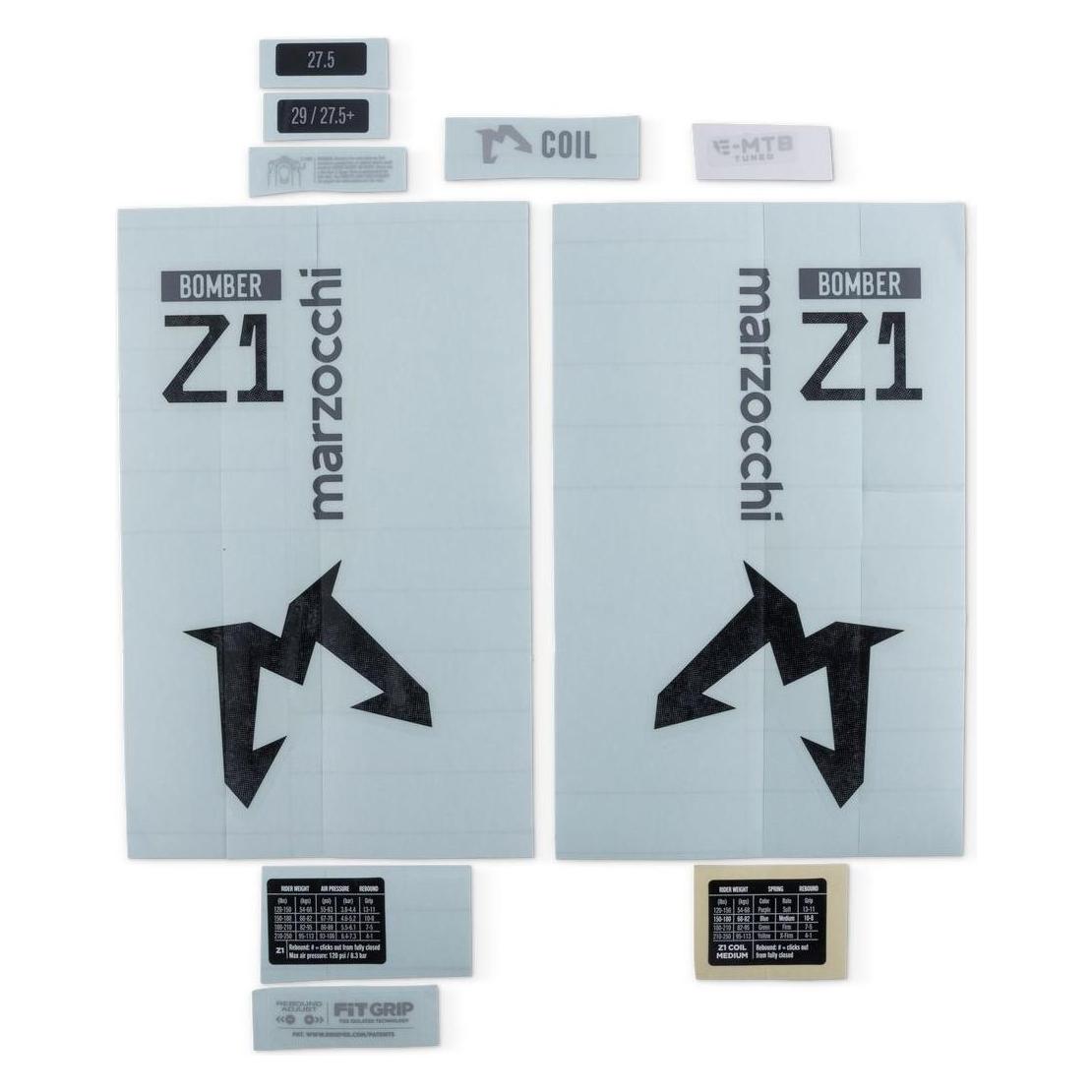 Fox Decal Kit: Marzocchi 2024, Bomber Z1 Air and Coil/Bomber Z1 E-Tuned, Std/Clear Logo, FK (58891943)