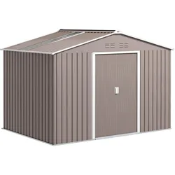 VERZINKTER Stahl Gerätehaus 4,9m2 277x195x192cm Geräteschuppen mit Satteldach