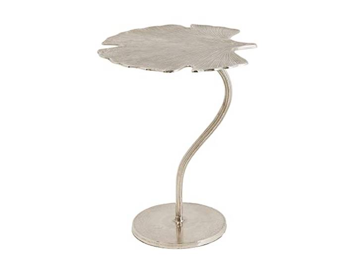riess-ambiente.de Dekorativer Beistelltisch Ginkgo Leaf 53cm Silber Handmade Metall