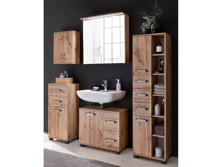 Salle de bain Milan II 5 éléments 147 x 32cm Marron