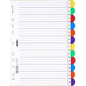 Brunnen Register OFFICE TO GO 1066595, A4, blanko, Kunststoff, 12-teilig, vollfarbig
