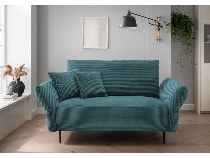 2-Sitzer HOME AFFAIRE Vanilla modern & bequem, verstellbare Armlehnen, tolle Details , blau (petrol), B:255cm H:94cm T:102cm, 93% Polyester, 7% Polyamid, Sofas, 2-Sitzer, bodenfrei, zeitlos und elegant, Breite 193cm