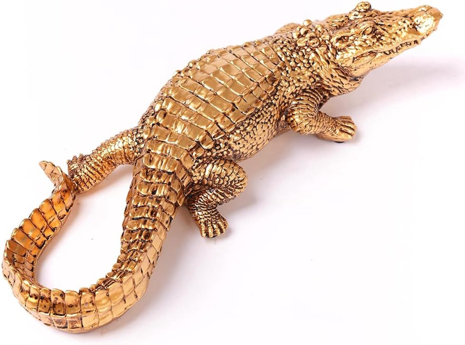 HAUCOZE Krokodil Standbeeld Modern Kunstwerk Decoratief Dier Figuur van Polyresin voor Tafeldecoratie