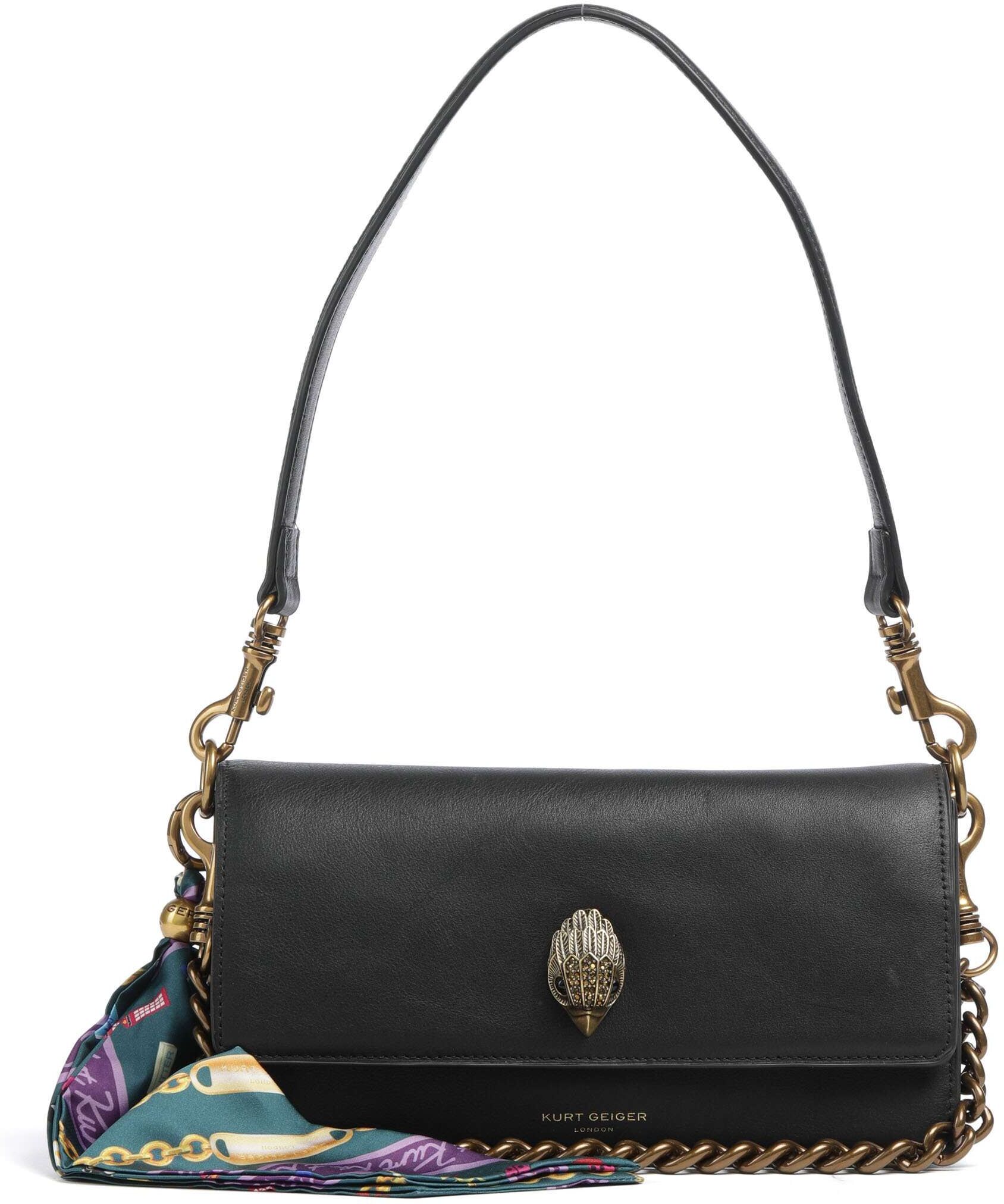 Kurt Geiger Sloane Soft Schultertasche aus Leder, schwarz