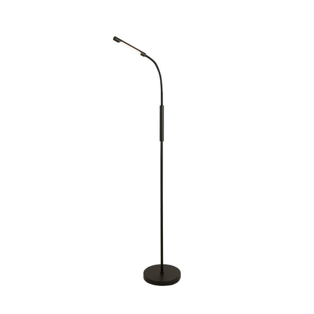 Searchlight Plume Richtbare Vloerlamp Zwart Oplaadbaar