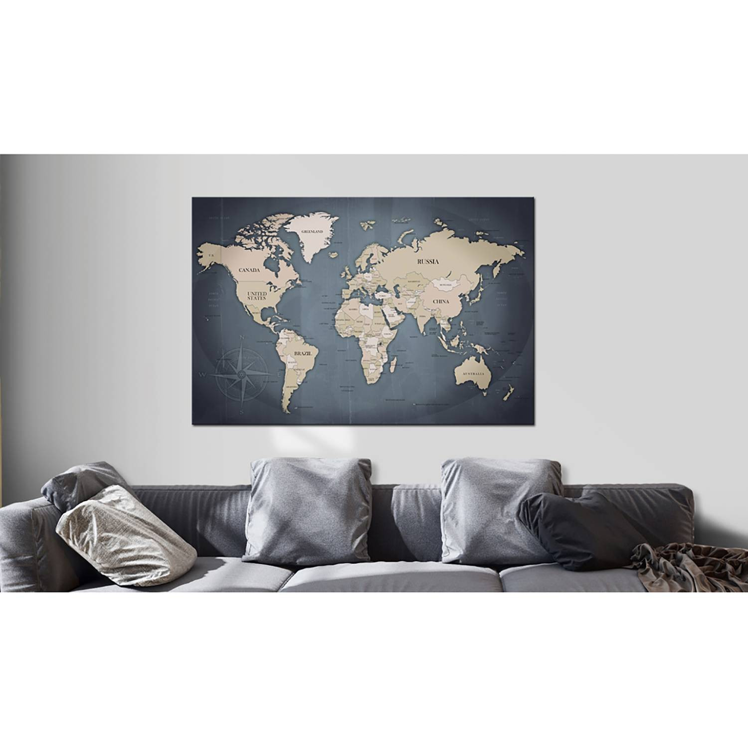 home24 Afbeelding Shades of Grey, Vintage, Natuurvezel, Breedte: 60 cm, Diepte: 40 cm