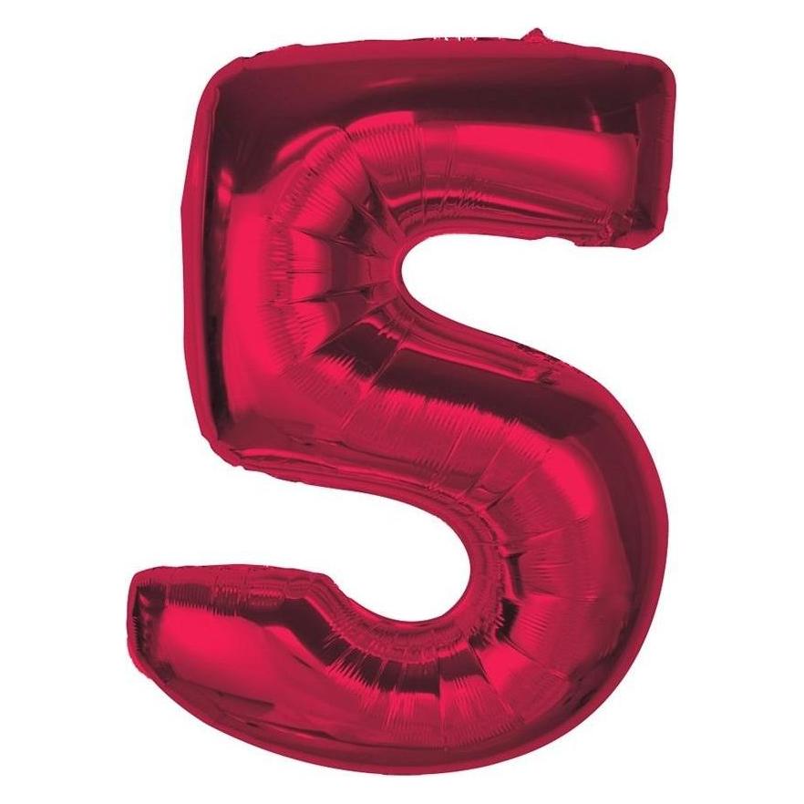 GoDan Folienballon Nummer 5 rot Smart 92cm (1x) (48742435)
