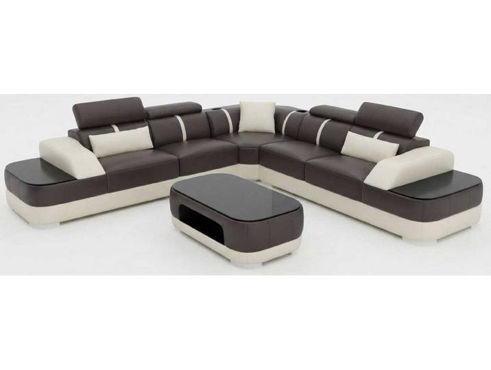 JVmoebel Ecksofa Modernes Graues Ecksofa L Form Wohnzimmer Couchtisch Luxus Design Set, 2 Teile, Special features