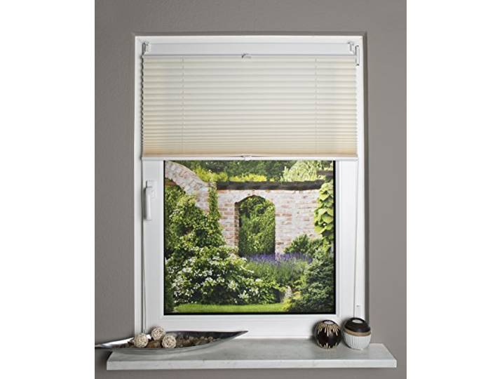 Home Fashion Store plissé Up & Down\, Plastique\, Tissu\, Beige\, 130 x 70 cm