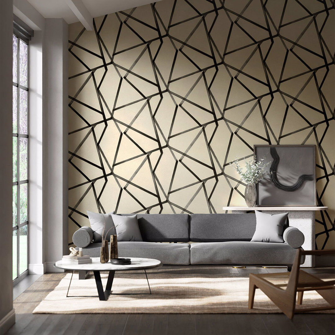 Harlequin Sumi 10.05m x 68.6cm Wallpaper Roll Linen/Onyx 1,005cm L