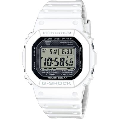 Funkchronograph CASIO G-SHOCK, weiß (weiß, schwarz, schwarz, grau), Armbanduhren, Herren, weiß, Solaruhr,Armbanduhr,Herrenuhr,digital,,bis 20 bar wasserd.Resinarmband