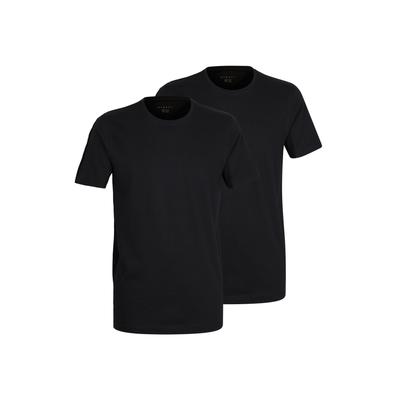 T-Shirt BUGATTI "Bari", Herren, Gr. 54, schwarz (schwarz, dunkel, uni), Interlock, Obermaterial: 100% Baumwolle, unifarben, Basic, Basic hüftbedeckend, Rundhals, Shirts Multipacks Unterhemd, Rundhalsausschnitt, Kurzarm, basic, Baumwolle, weich, bequem