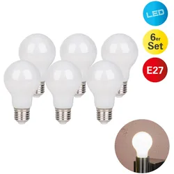 NÄVE LED-Leuchtmittel "Bobs", Energieeffizienz: F (A-G), transparent, L:10,8cm Ø:6cm, Leuchtmittel, LED 6er Set, Leuchtmittel,6xE27total8,3W, nicht dimmbar