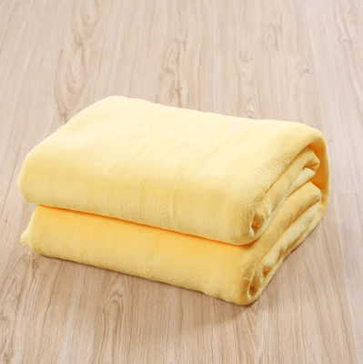 Inspire Curations Solid Color Flannel Bed And Sofa Blanket yellow 180x200cm