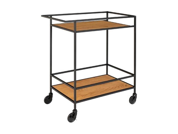 Servierwagen HOUSE NORDIC Bartrolley Vita , schwarz (natur, schwarz), B:68cm H:79cm T:40cm, Melamin, Stahl, Rollwagen, Servierwagen