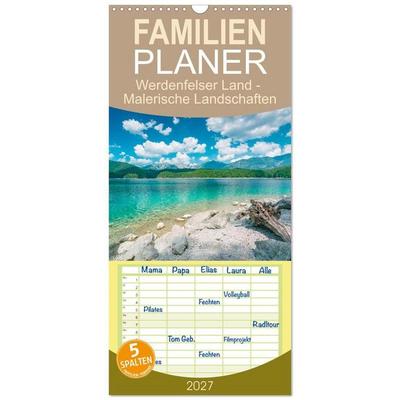 Familienplaner 2027 - Werdenfelser Land - Malerische Landschaften mit 5 Spalten (Wandkalender, 21 x 45 cm) CALVENDO