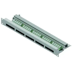 1PROTEC Telefonpatchpanel LSA+ 19" 1HE PNPP325 25xRJ45 Cat3 ISDN lichtgrau