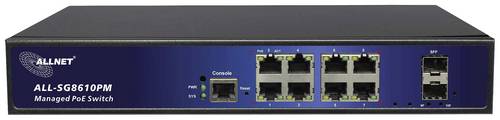 Allnet A193997 ALL-SG8610PM Netzwerk Switch 8 + 2 Port 10 / 100 / 1000MBit/s PoE-Funktion
