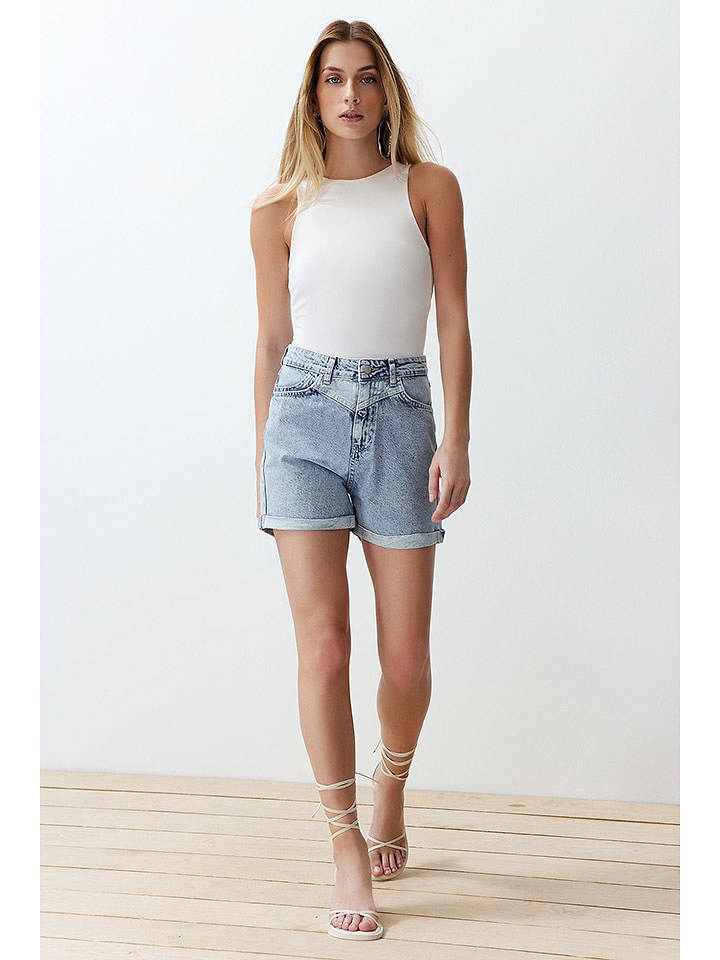 trendyol Jeans-Shorts in Blau - 38