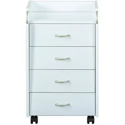 Ebuy24 Prosar Kommode Rollcontainer, 4 Schubladen, weiss.