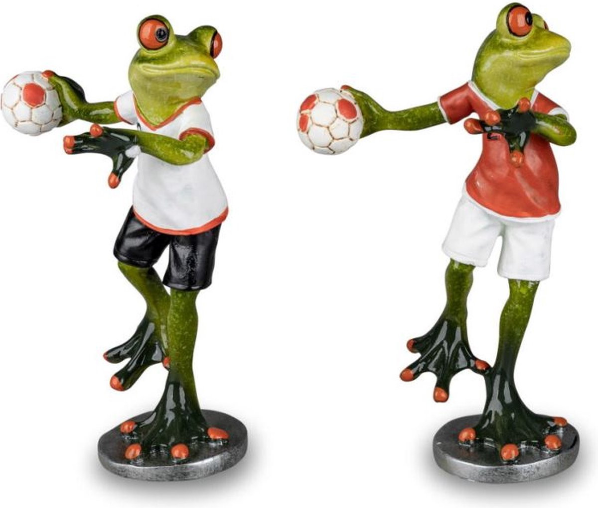 Kikkerbeeldje handballer van kunsthars, 18 cm hoog
