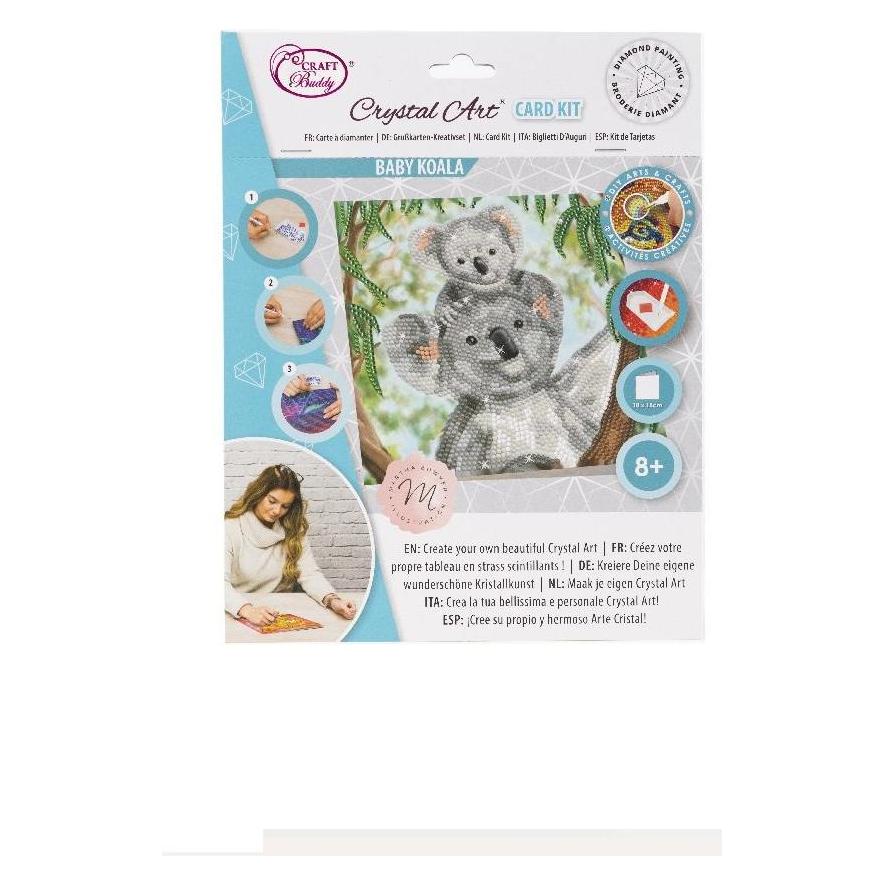 Craft Buddy Koala Cuddles, 18x18cm Crystal Art Card (CCK-A121)
